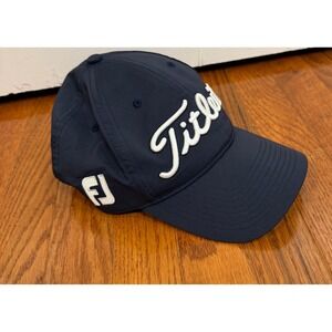 FootJoy Titleist Pro V1 Performance Golf Hat Men OSFA Navy Blue Strapback